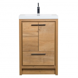 CBI Enna 23.5-inch Modern Bathroom Vanity in Rough Natural Oak  TN-LA600-NRO