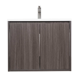 Alisson 27.6" Wall-Mount Bathroom Vanity, Char Oak