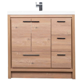 Enna 36 Inch Modern Bathroom Vanity in ,Natural Oak