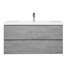 Angela 42 Inch Wall-Mount Bathroom Vanity, Cement GreyAngela 42 Inch Wall-Mount Bathroom Vanity, Cement Grey