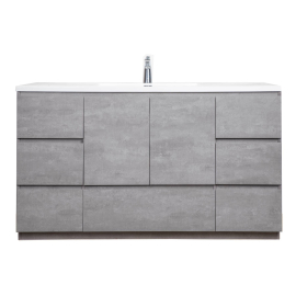 CBI Edison 60 Inch Single Modern Bathroom Vanity , Cement Grey TN-ED1500S-CG
