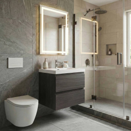 Angela  23.5 inch Wall-Mount Bathroom Vanity Char Oak TN-AG600-CO