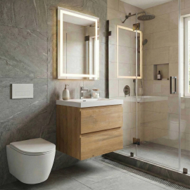 Angela  23.5 inch Wall-Mount Bathroom Vanity White Oak TN-AG600-NOAngela