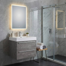 27 INch Wall Mounted Bathroom Vanity, Cement Grey