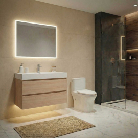 Angela 32 inch Wall-Mount Bathroom Vanity, white Oak TN-AG800-WO