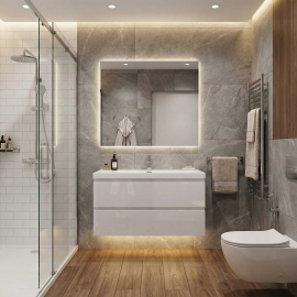 Buy Angela 42" Wall-Mount Bathroom Vanity High Gloss White TN-AG1065-1-HGW  - Conceptbaths.com Free Shipping