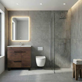 CBI Gili 36 Inch Modern Bathroom Vanity, Rosewood