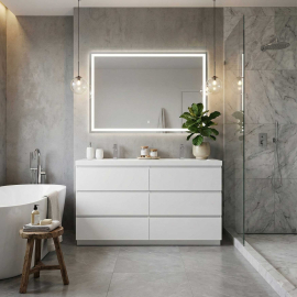 CBI Edison 72 Inch Double Modern Bathroom Vanity, Glossy White TN-ED1800D-HGW