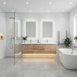 Andes 72" Contemporary Double Wall Mounted , Natural Oak TN-AD1800-1-NO Andes 72" Contemporary Double Wall Mounted , Natural Oak TN-AD1800-1-NO