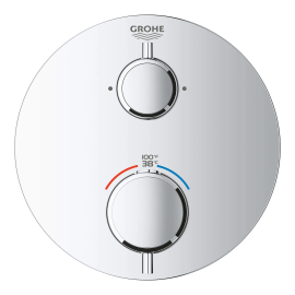 GROHE Grohtherm Two Handle Thermostatic Valve Trim in StarLight Chrome
