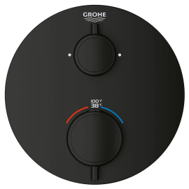 GROHE Grohtherm Two Handle Thermostatic Valve Trim in Matte Black, 241332430 