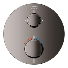 GROHE Grohtherm Two Handle Thermostatic Valve Trim in Hard Graphite