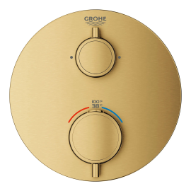 GROHE Grohtherm Dual Function 2-Handle Thermostatic Valve Trim, Brushed Cool Sunrise