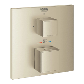 GROHE Grohtherm Two Handle Thermostatic Valve Trim in Brushed Nickel,24158EN0