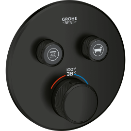 Grohe 291372430 GROHTHERM SMARTCONTROL Dual Function Thermostatic Valve Trim, Matte Black