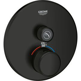 Grohe - 291362430 Grohtherm Single Function Thermostatic Valve Trim Only with Double Knob Handles and Volume Control - Less Rough In