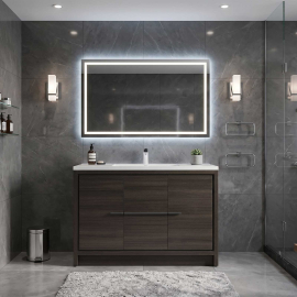 CBI Enna 47 Inch Grey Oak Modern Bathroom Vanity TN-LA1200-GO