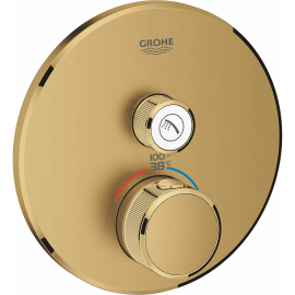 Grohe - 29136GN0 Grohtherm Single Function Thermostatic Valve Trim Only with Double Knob Handles and Volume Control - Less Rough In