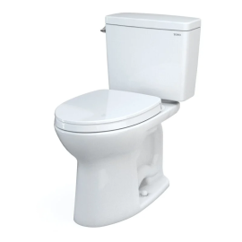 Drake Two-Piece Elongated 1.28 GPF TORNADO FLUSH Toilet with CEFIONTECT and SoftClose Seat, WASHLET+ Ready, Cotton White - MS776124CEG#01