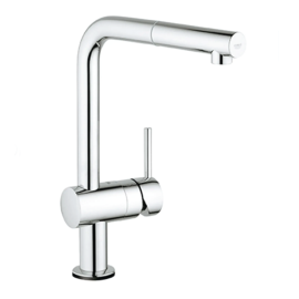 GROHE 30218001Minta Single-Handle Pull-Out Kitchen Faucet Single Spray 1.75 GPM (6.6 L/min) with Touch Technology GROHE StarLight Chrome