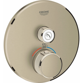 Grohe - 29136000 Grohtherm Single Function Thermostatic Valve Trim Only with Double Knob Handles and Volume Control - Less Rough In