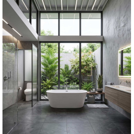 Oasis Acrylic Freestanding Soaking Bathtub  59" x 31.5"