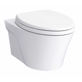 TOTO AP Wall Mounted Elongated Chair Height Toilet Bowl Only with Washlet+ and CeFiONtect - Less Seat