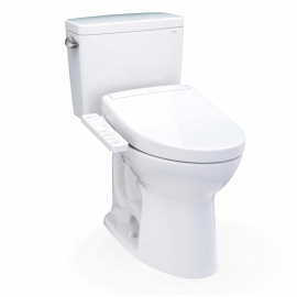 TOTO Drake Washlet+ Two-piece Elongated 1.28 GPF Universal Height Tornado Flush Toilet With S2 Bidet Seat