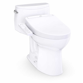 TOTO Ultramax 1.28 GPF One Piece Elongated Toilet with Left Hand Lever - Bidet Seat Included