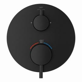 Grohe Atrio New Two Function Thermostatic Valve Trim Only with Dual Lever Handles, Integrated Diverter, and Volume Control - Less Rough In 243612430