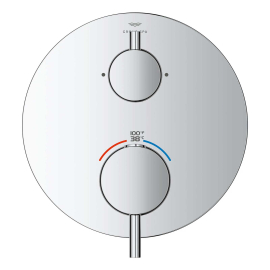 Grohe Atrio New Two Function Thermostatic Valve Trim Only with Dual Lever Handles, Integrated Diverter, and Volume Control - Less Rough In 24361000