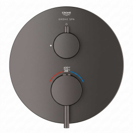 Grohe Atrio New Two Function Thermostatic Valve Trim Only with Dual Lever Handles, Integrated Diverter, and Volume Control - Less Rough In 243612A00