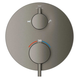 Grohe Atrio New Two Function Thermostatic Valve Trim Only with Dual Lever Handles, Integrated Diverter, and Volume Control - Less Rough In 243612AL0