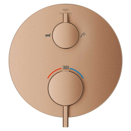 Grohe Atrio New Two Function Thermostatic Valve Trim Only with Dual Lever Handles, Integrated Diverter, and Volume Control - Less Rough In 24361DL0