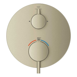 Grohe Atrio New Two Function Thermostatic Valve Trim Only with Dual Lever Handles, Integrated Diverter, and Volume Control - Less Rough In 24361EN0