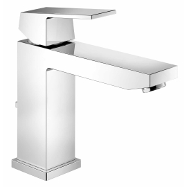 Grohe Eurocube 1.2 GPM Single Hole Bathroom Faucet with SilkMove, StarLight, EcoJoy, and QuickFix Technologies - Includes Drain Assembly