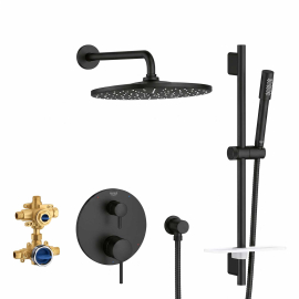 Grohe Timeless 294302430 2-Handle Pressure Balance Rainshower Bundle GROHE Matte BlackGrohe Timeless 294302430 2-Handle Pressure Balance Rainshower Bundle GROHE Matte Black