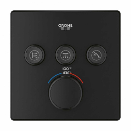 GROHE-291422430 GROHTHERM SMARTCONTROL THIPLE FUNCTION THERMOSTATIC VALLE TRIM Matte Black