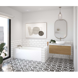 MAAX Rubix 6030 Acrylic Alcove Left-Hand Drain Bathtub in White