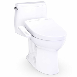 TOTO Ultramax 1.28 GPF One Piece Elongated Toilet with Left Hand Lever - Bidet Seat Included