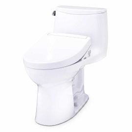 TOTO Ultramax 1.28 GPF One Piece Elongated Toilet with Left Hand Lever - Bidet Seat Included