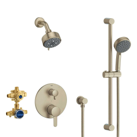 Grohe Cosmopolitan Pressure Balanced Shower System with Shower Head, Hand Shower, Slide Bar, Shower Arm, Hose, and Valve Trim 29429EN0