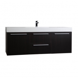 59"  Wall Mount Contemporary Bathroom Vanity  in Espresso TN-NT1500S-WG