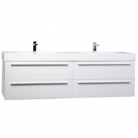 Andria 71" Contemporary Double Wall Mounted Glossy White TN-M1810-HGW