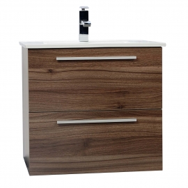 Nola 24.25" Wall-Mount Modern Bathroom Vanity Walnut TN-T600C-WN