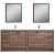 Enna 83.4" Free Standing Bath Vanity with Double Sink, Walnut TN-LA2120-WN