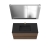 Edith 40" Wall-Mount Bathroom Vanity , Walnut, Black Top