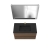 Edith 36" Wall-Mount Bathroom Vanity , Walnut, Black Top