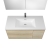 Andes 41.9" Wall-Mount Bathroom Vanity in White Oak with White Vanity Top TN-AD1065L-WO