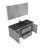 Edith 48" Wall-Mount Bathroom Vanity , Cement Grey, Black Top